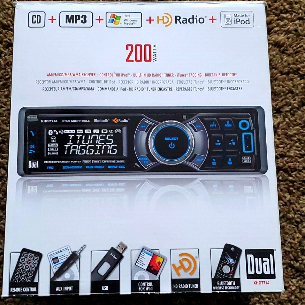 NEW Dual XHD7714 AM/FM/CD/MP3/WMA Receiver HDradio